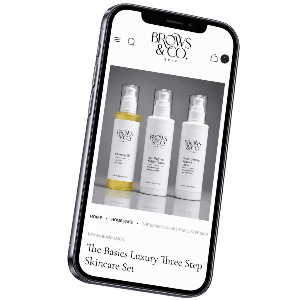 Brows & Co. Skin online shop featuring The Basics Luxury Three Step Skincare Set with Cleansing Oil, Milky Cleanser, and Super Hydrating Moisture Lotion.